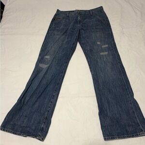 Paper Denim & Cloth T-BIRD Mens 34 Blue Wide Leg Carpenter Jeans M0707D148